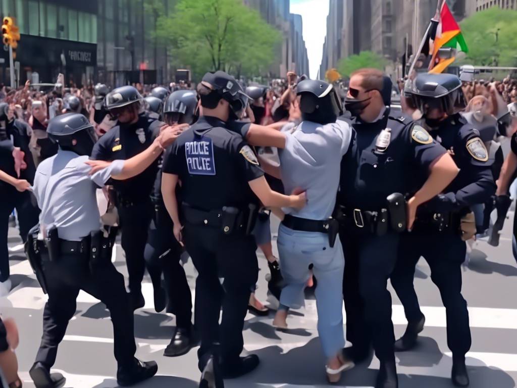 New York police detain pro-Palestinian protesters ???