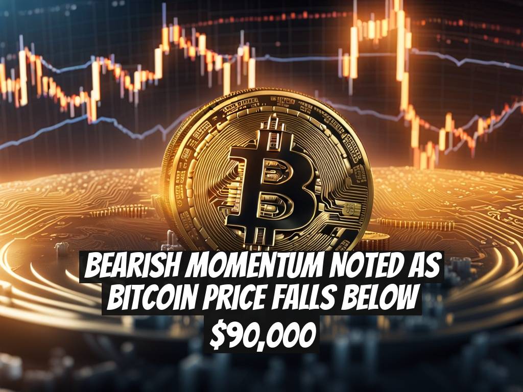 Bearish Momentum Noted as Bitcoin Price Falls Below $90,000