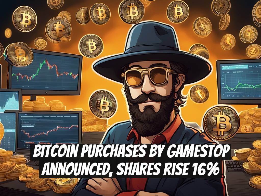 Bitcoin Purchases by GameStop Announced, Shares Rise 16%