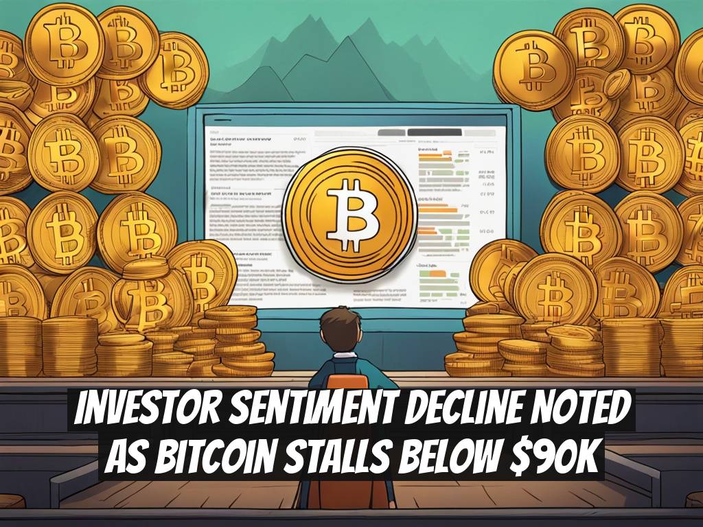 Investor Sentiment Decline Noted as Bitcoin Stalls Below $90K