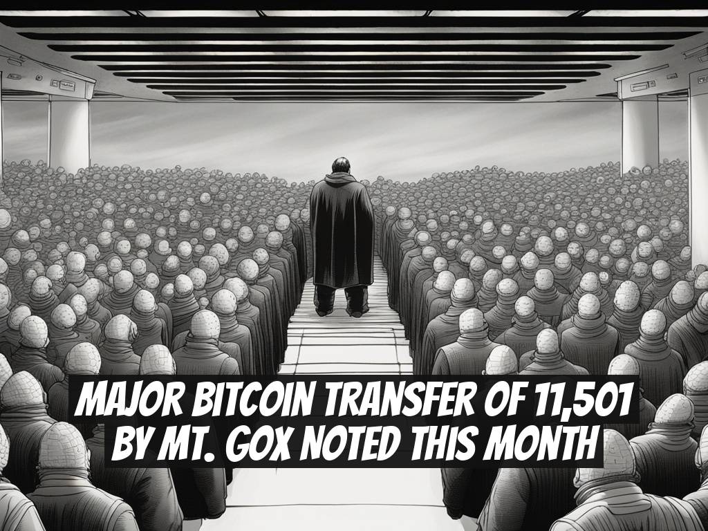 Major Bitcoin Transfer of 11,501 by Mt. Gox Noted This Month