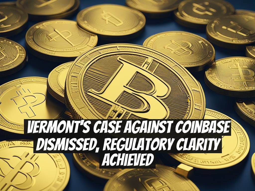 Vermont's Case Against Coinbase Dismissed, Regulatory Clarity Achieved