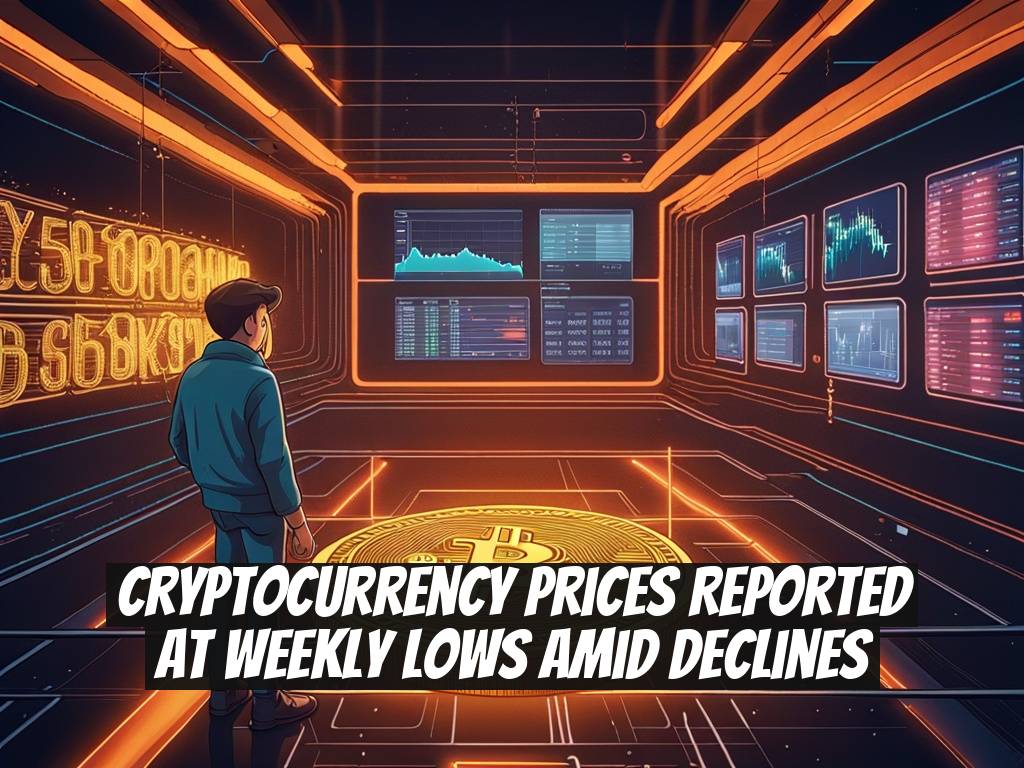 Cryptocurrency Prices Reported at Weekly Lows Amid Declines