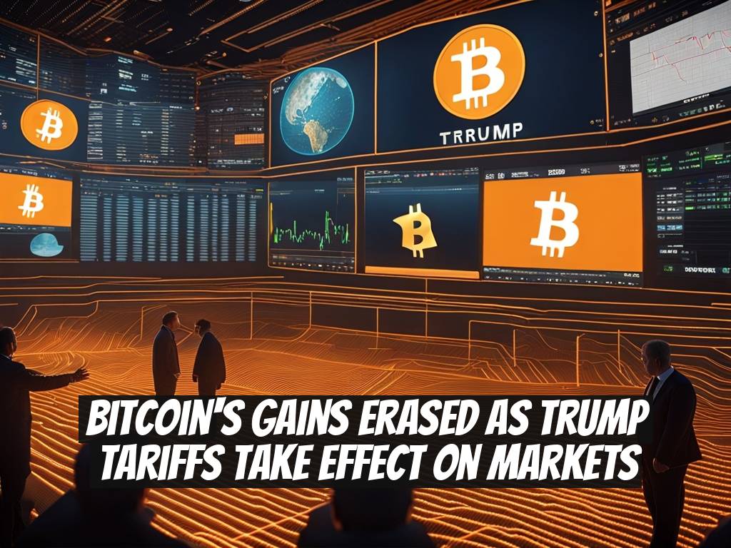 Bitcoin's Gains Erased as Trump Tariffs Take Effect on Markets