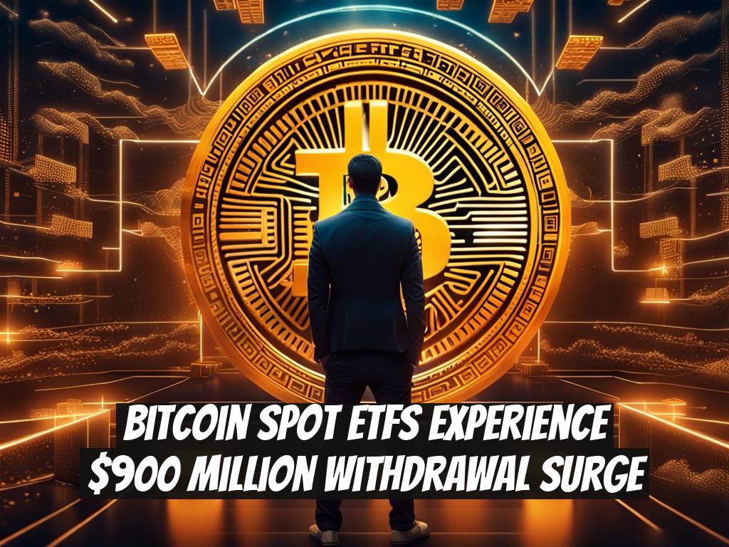 Bitcoin Spot ETFs Experience $900 Million Withdrawal Surge