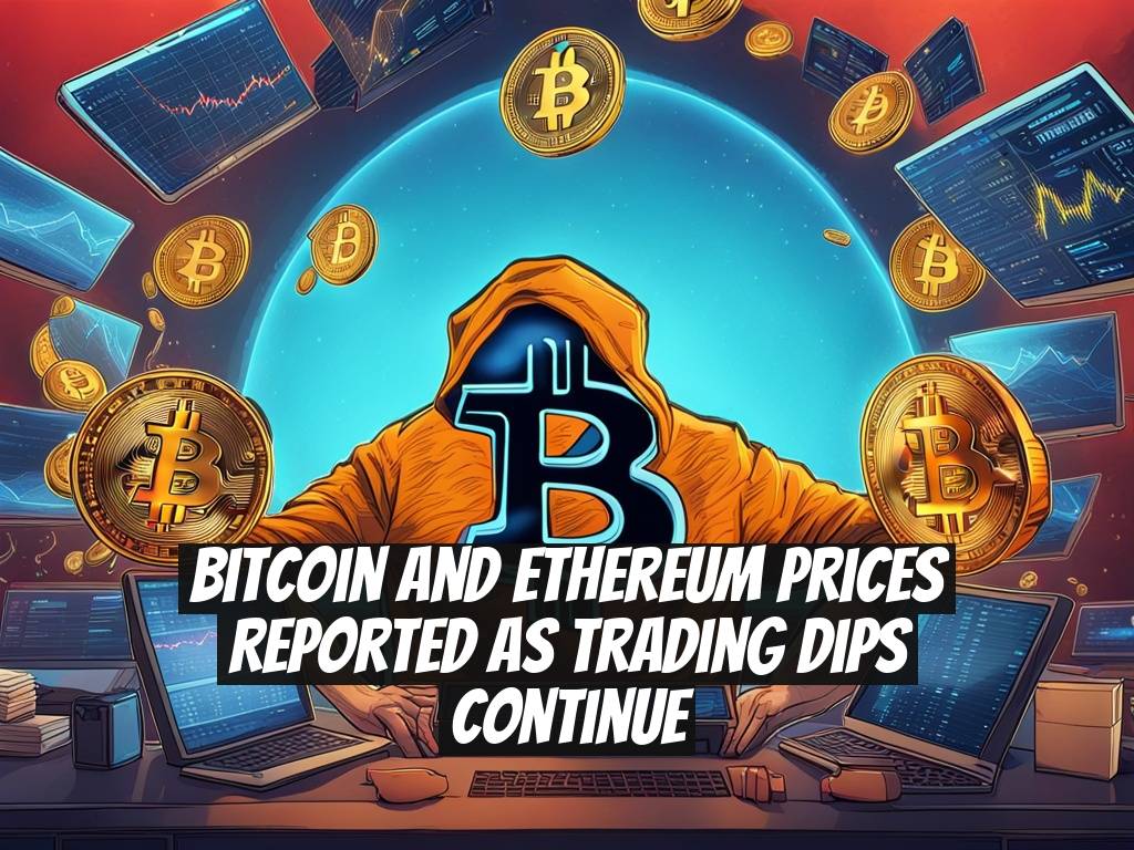 Bitcoin and Ethereum prices reported as trading dips continue
