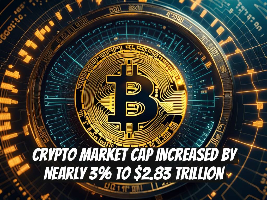 Crypto Market Cap Increased by Nearly 3% to $2.83 Trillion