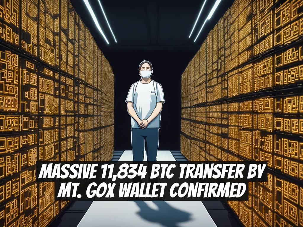 Massive 11,834 BTC Transfer by Mt. Gox Wallet Confirmed