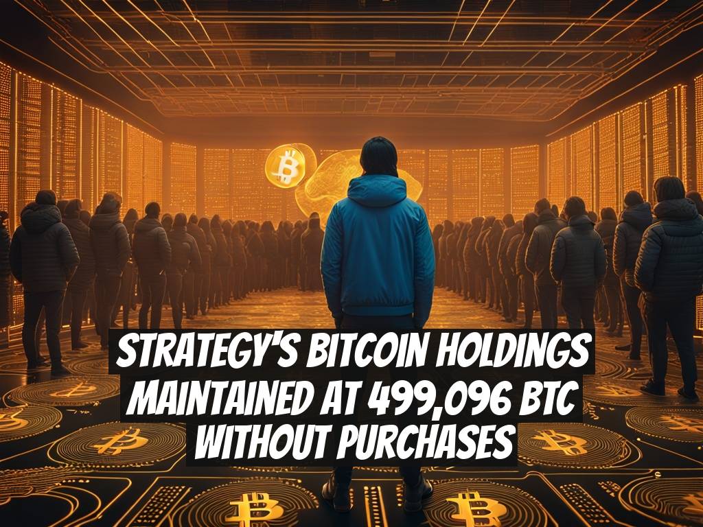 Strategy's Bitcoin Holdings Maintained at 499,096 BTC Without Purchases