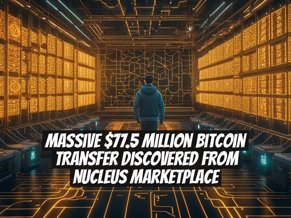 Massive $77.5 Million Bitcoin Transfer Discovered from Nucleus Marketplace