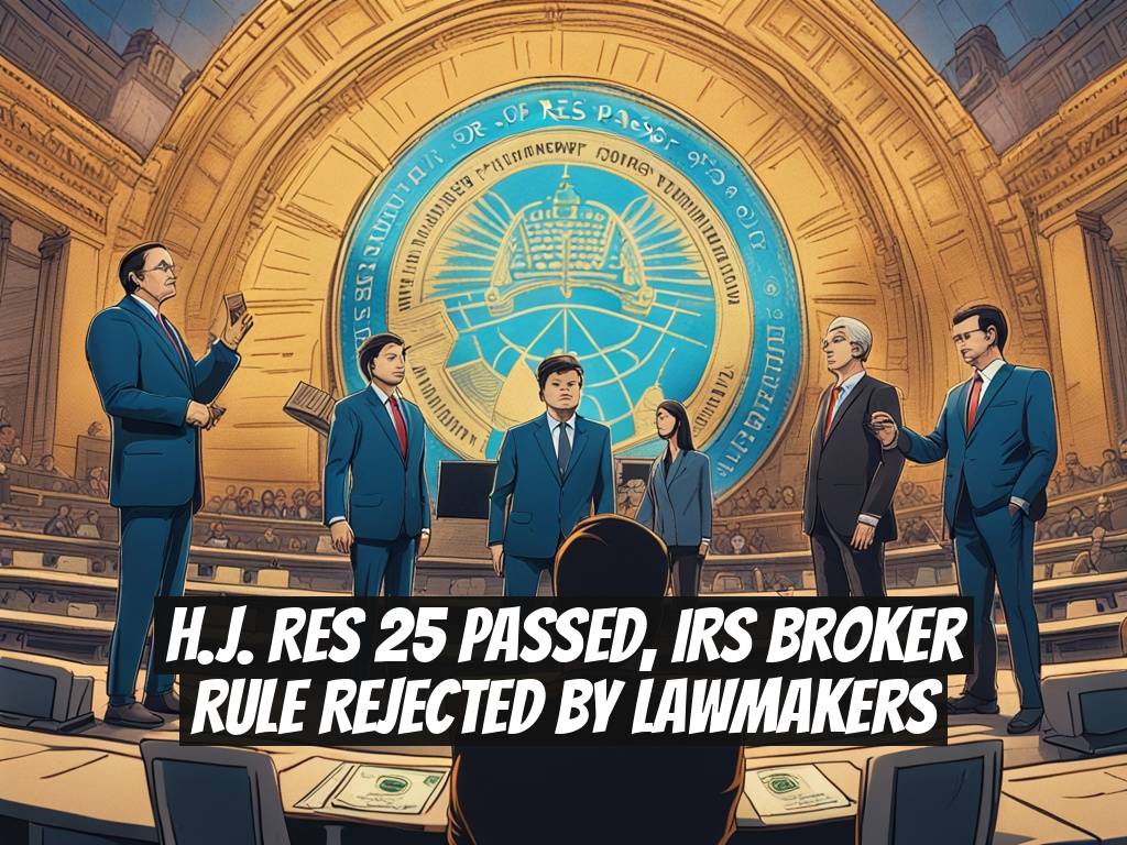 H.J. Res 25 Passed, IRS Broker Rule Rejected by Lawmakers