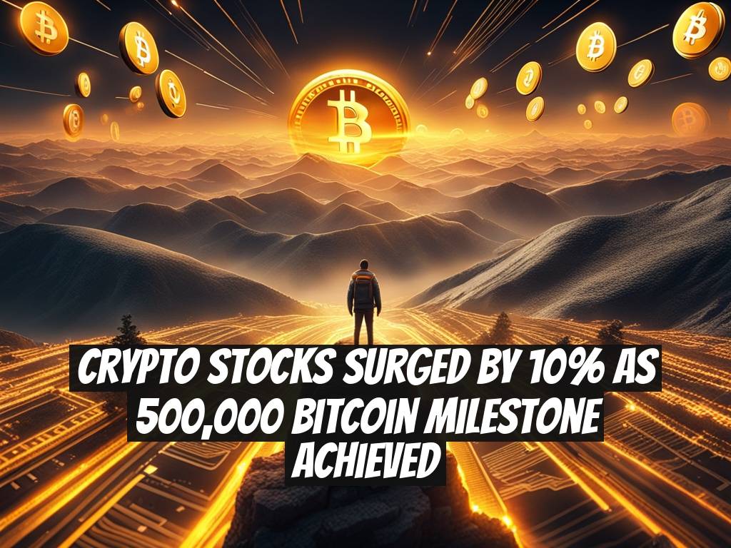 Crypto Stocks Surged by 10% as 500,000 Bitcoin Milestone Achieved