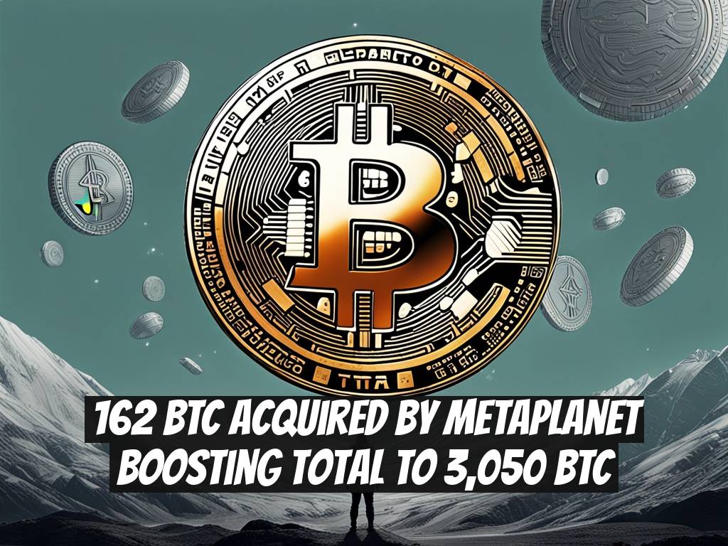 162 BTC Acquired by Metaplanet Boosting Total to 3,050 BTC