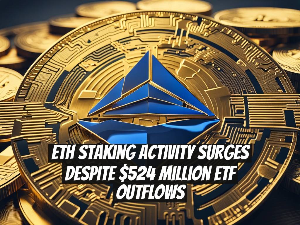 ETH Staking Activity Surges Despite $524 Million ETF Outflows