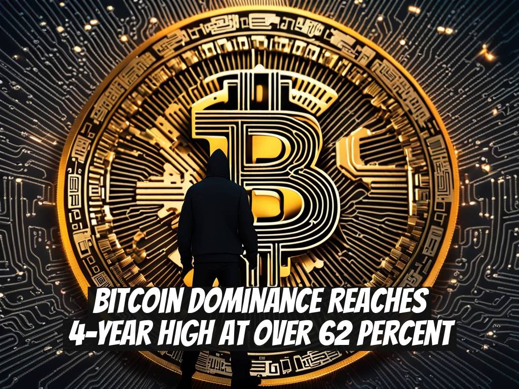 Bitcoin Dominance Reaches 4-Year High at Over 62 Percent
