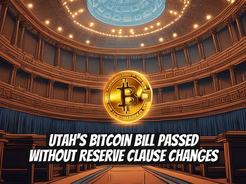 Utah's Bitcoin Bill Passed Without Reserve Clause Changes