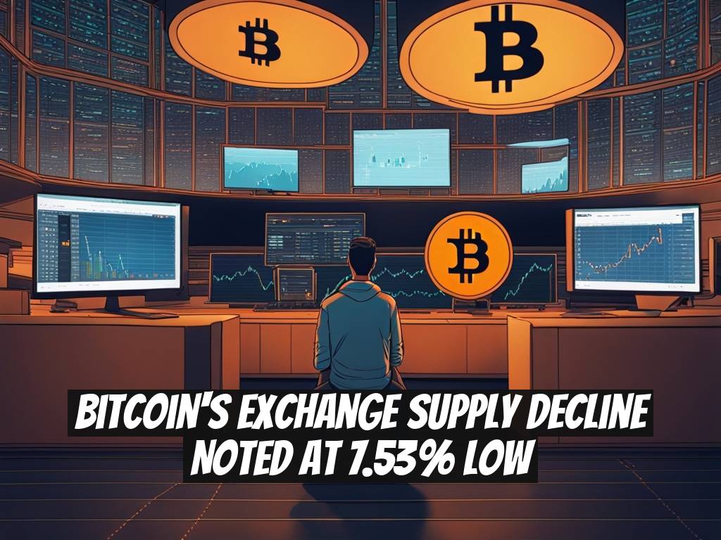 Bitcoin's Exchange Supply Decline Noted at 7.53% Low
