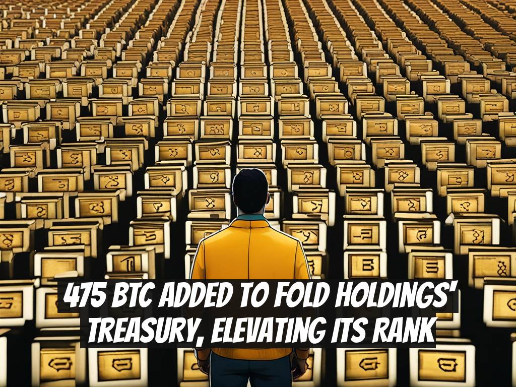 475 BTC Added to Fold Holdings' Treasury, Elevating Its Rank