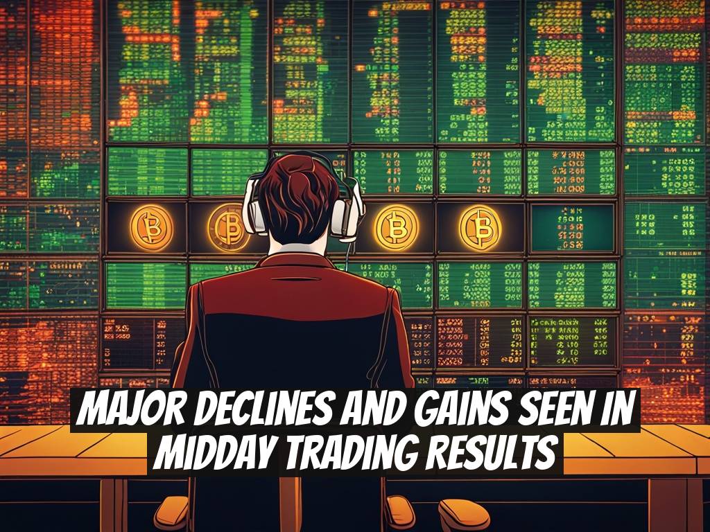 Major Declines and Gains Seen in Midday Trading Results