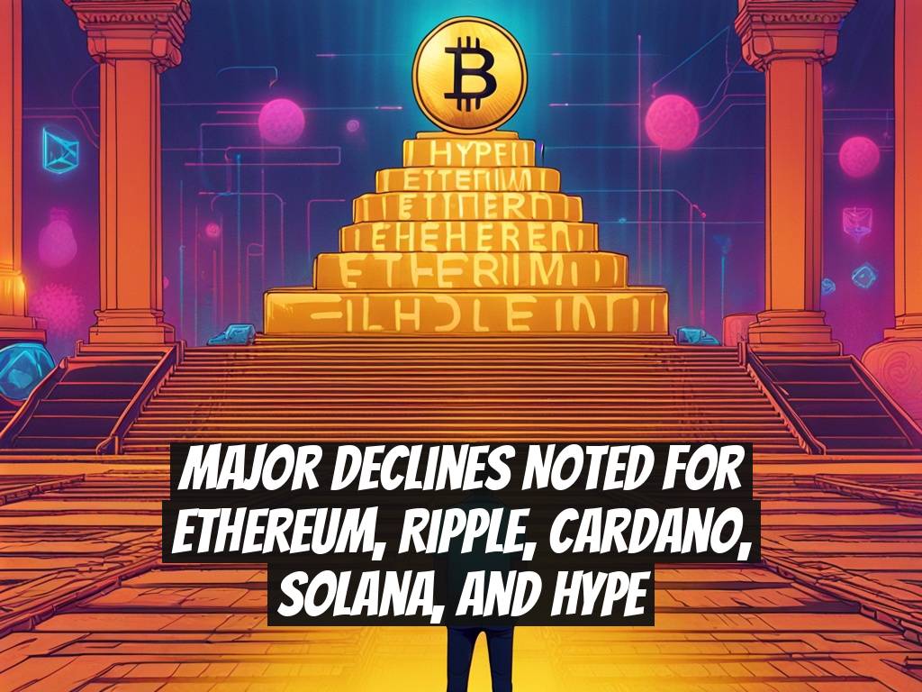 Major Declines Noted for Ethereum, Ripple, Cardano, Solana, and HYPE