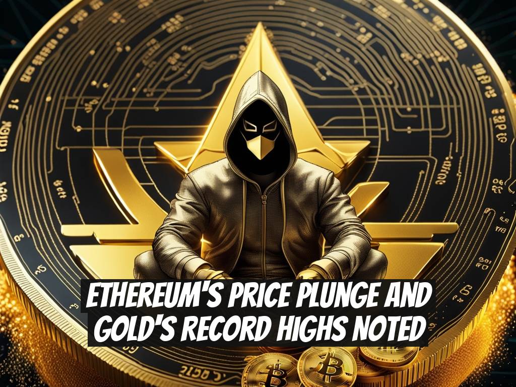 Ethereum's Price Plunge and Gold's Record Highs Noted