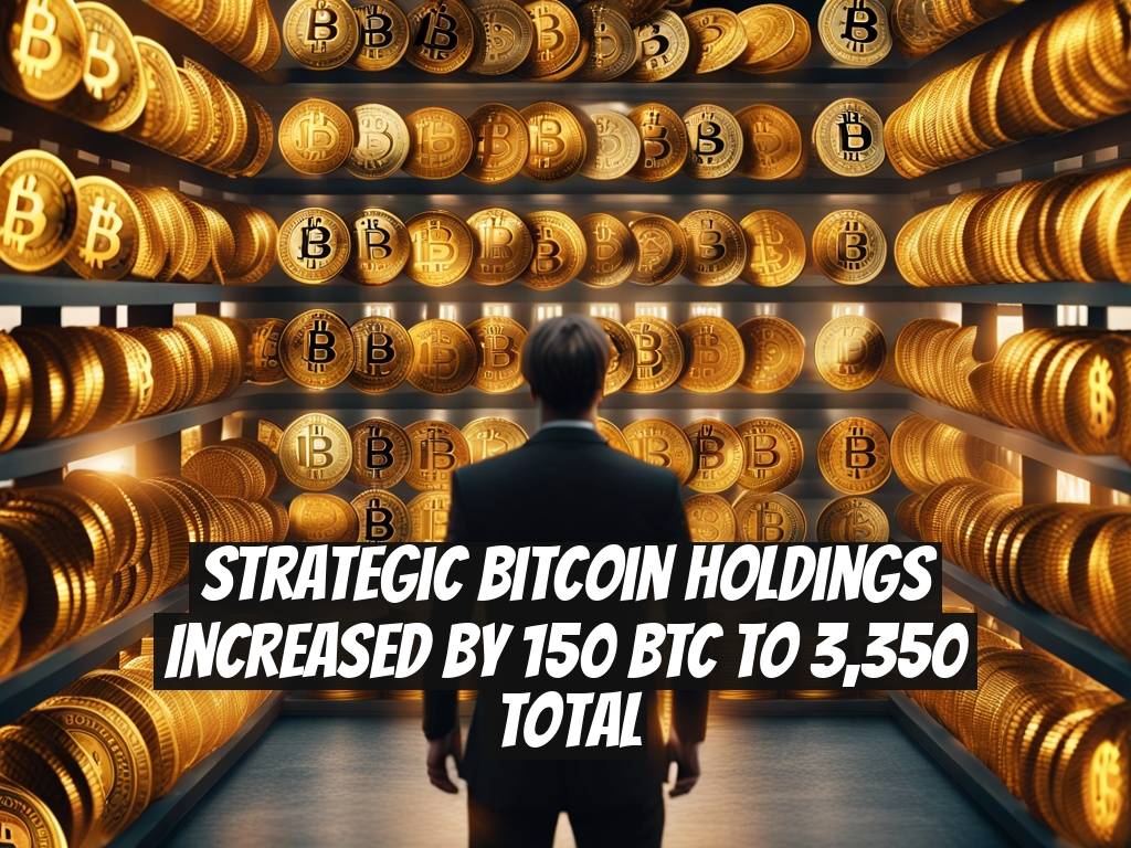 Strategic Bitcoin Holdings Increased by 150 BTC to 3,350 Total