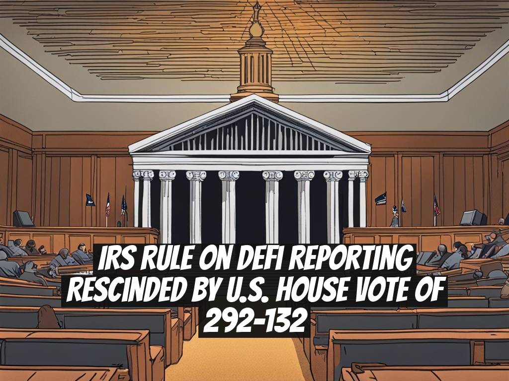 IRS Rule on DeFi Reporting Rescinded by U.S. House Vote of 292-132