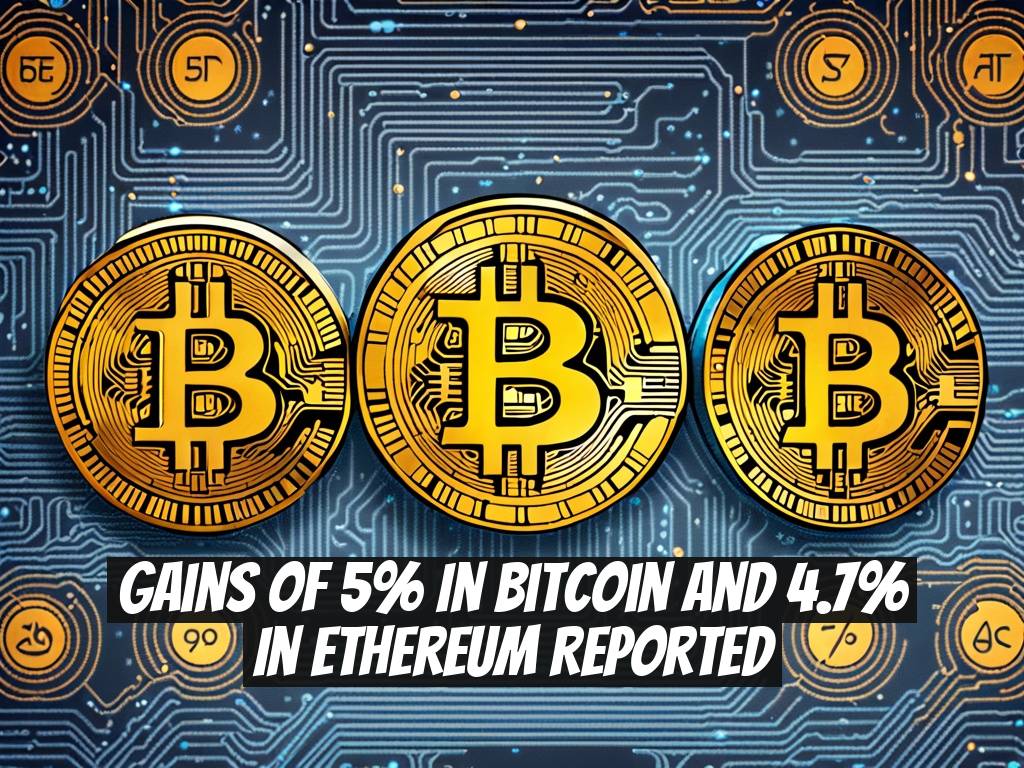 Gains of 5% in Bitcoin and 4.7% in Ethereum Reported