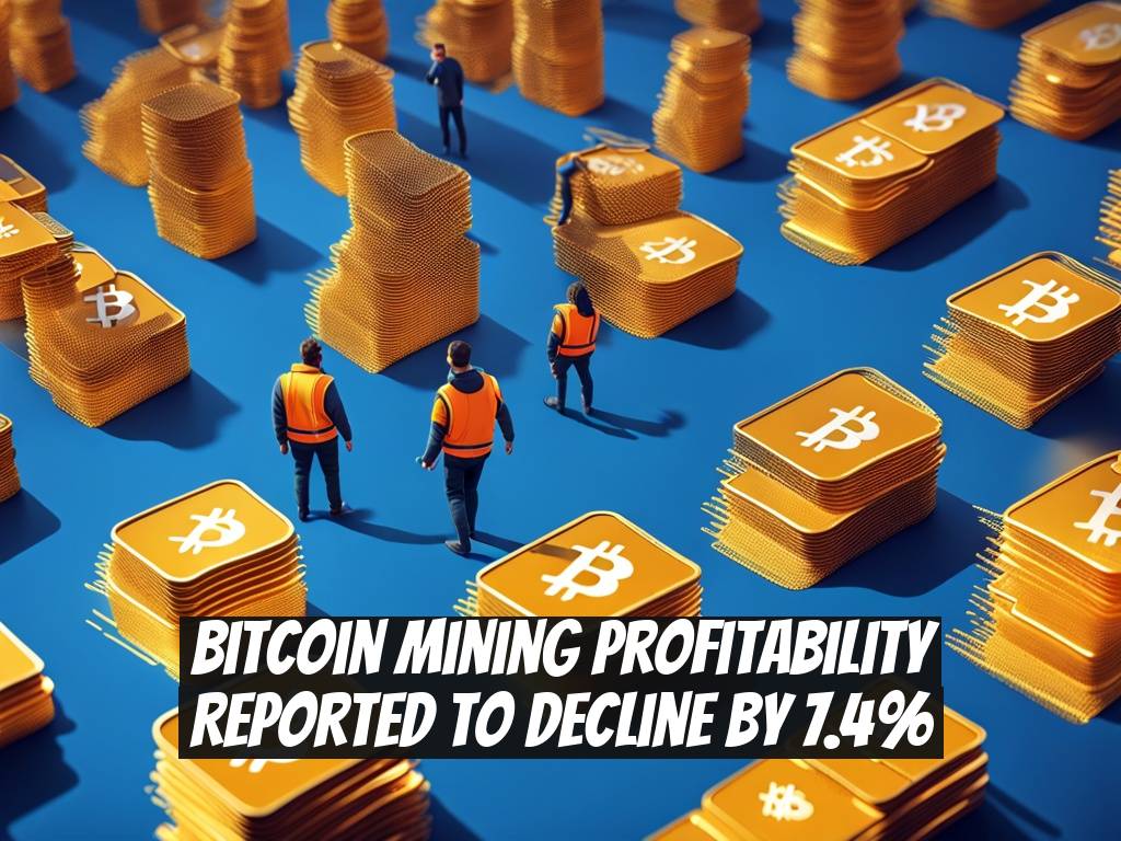 Bitcoin Mining Profitability Reported to Decline by 7.4%