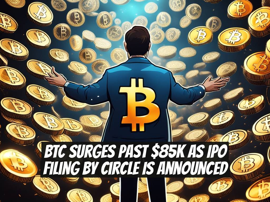 BTC Surges Past $85K as IPO Filing by Circle Is Announced