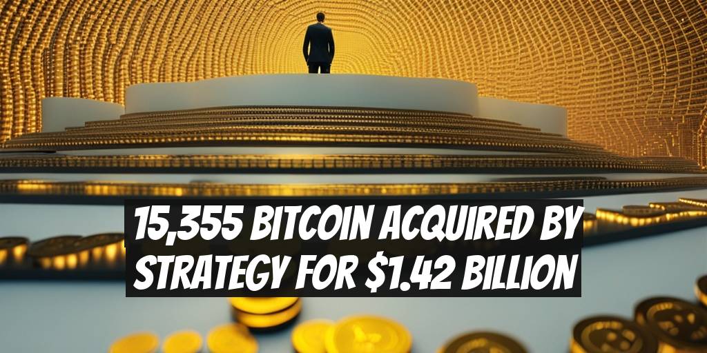 15,355 Bitcoin Acquired by Strategy for $1.42 Billion