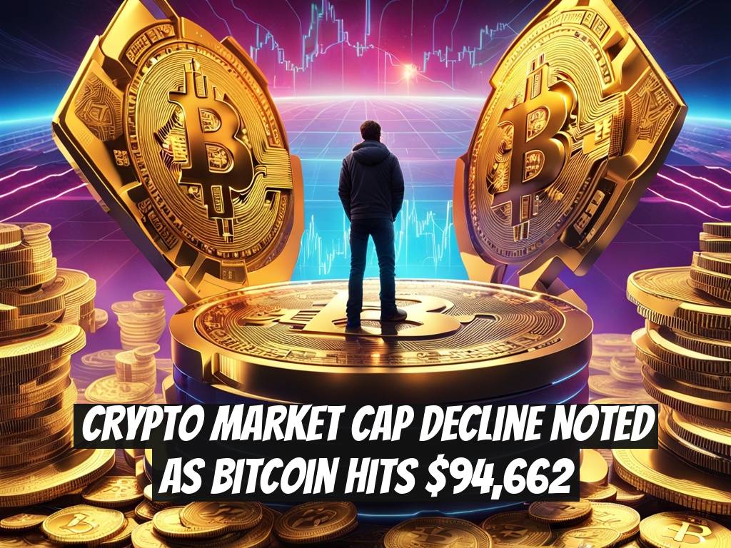 Crypto Market Cap Decline Noted as Bitcoin Hits $94,662