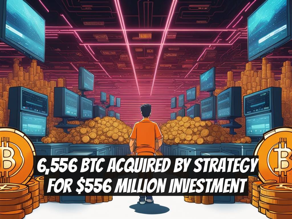 6,556 BTC Acquired by Strategy for $556 Million Investment