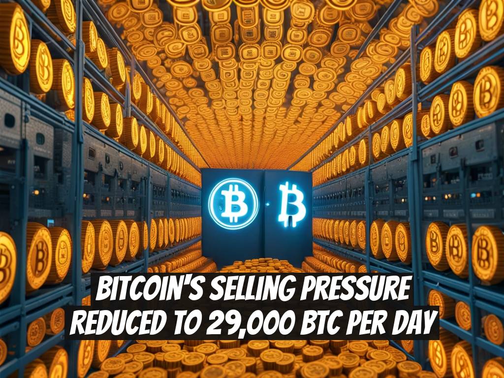 Bitcoin's Selling Pressure Reduced to 29,000 BTC per Day