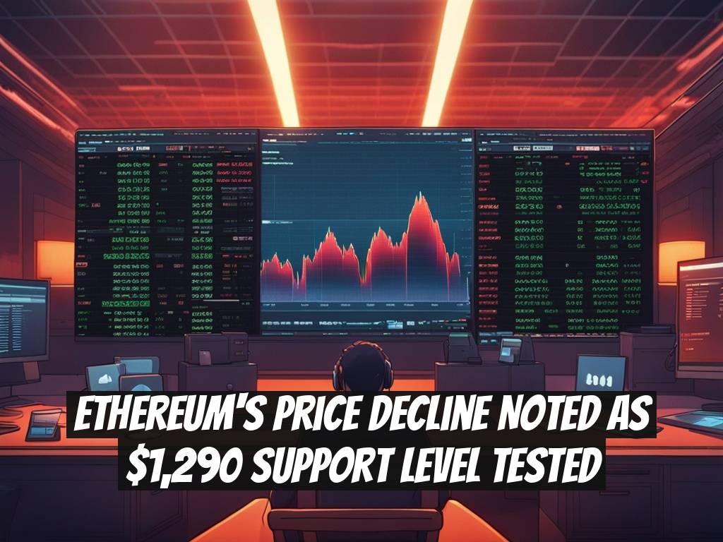 Ethereum's Price Decline Noted as $1,290 Support Level Tested