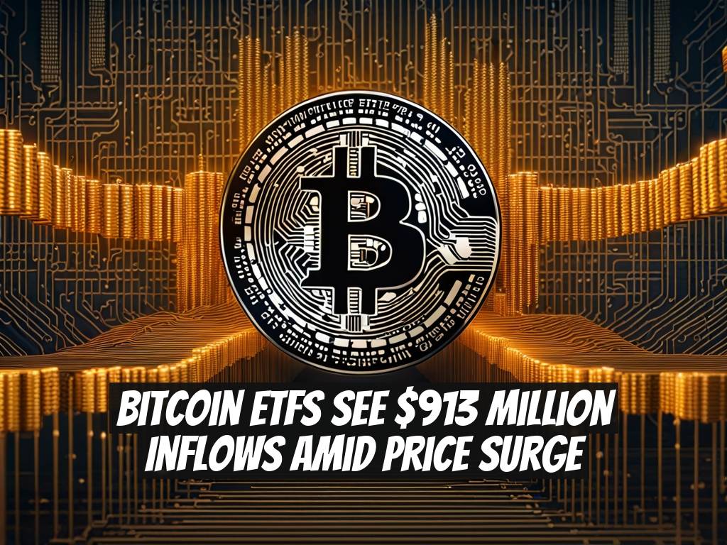 Bitcoin ETFs See $913 Million Inflows Amid Price Surge