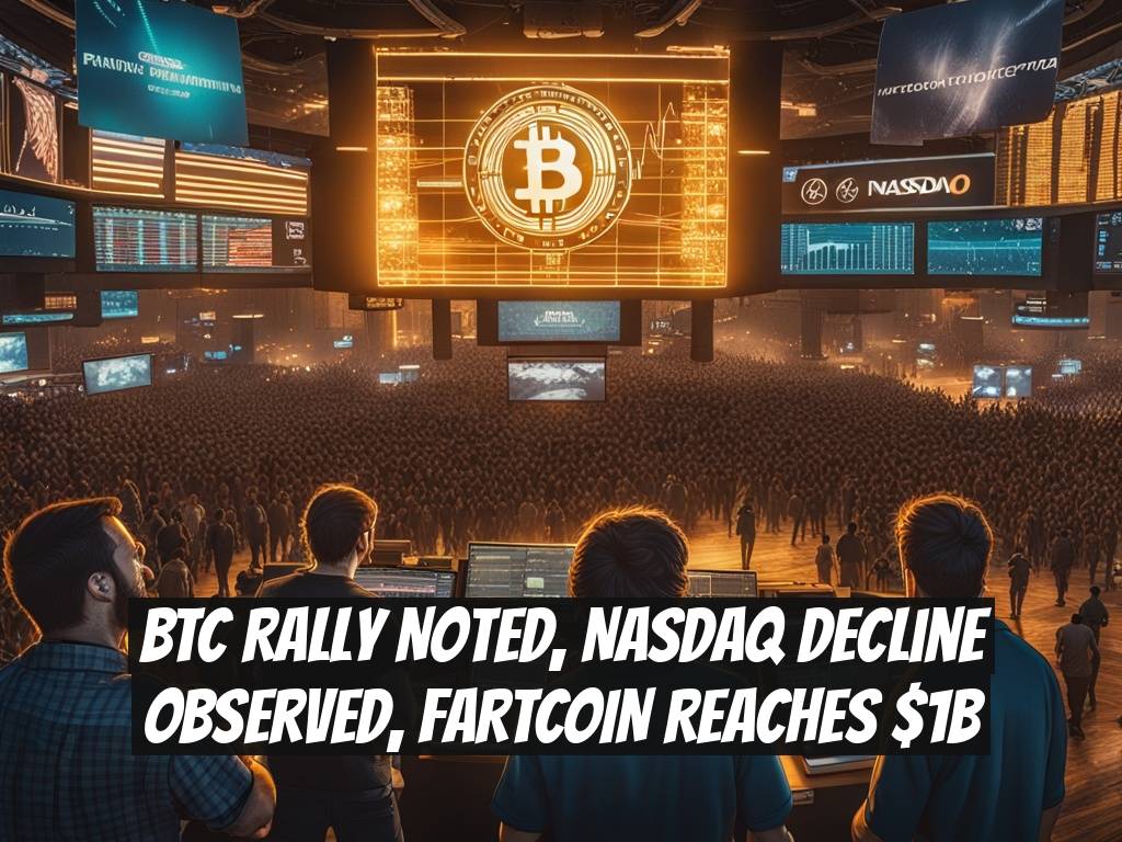 BTC Rally Noted, NASDAQ Decline Observed, FARTCOIN Reaches $1B