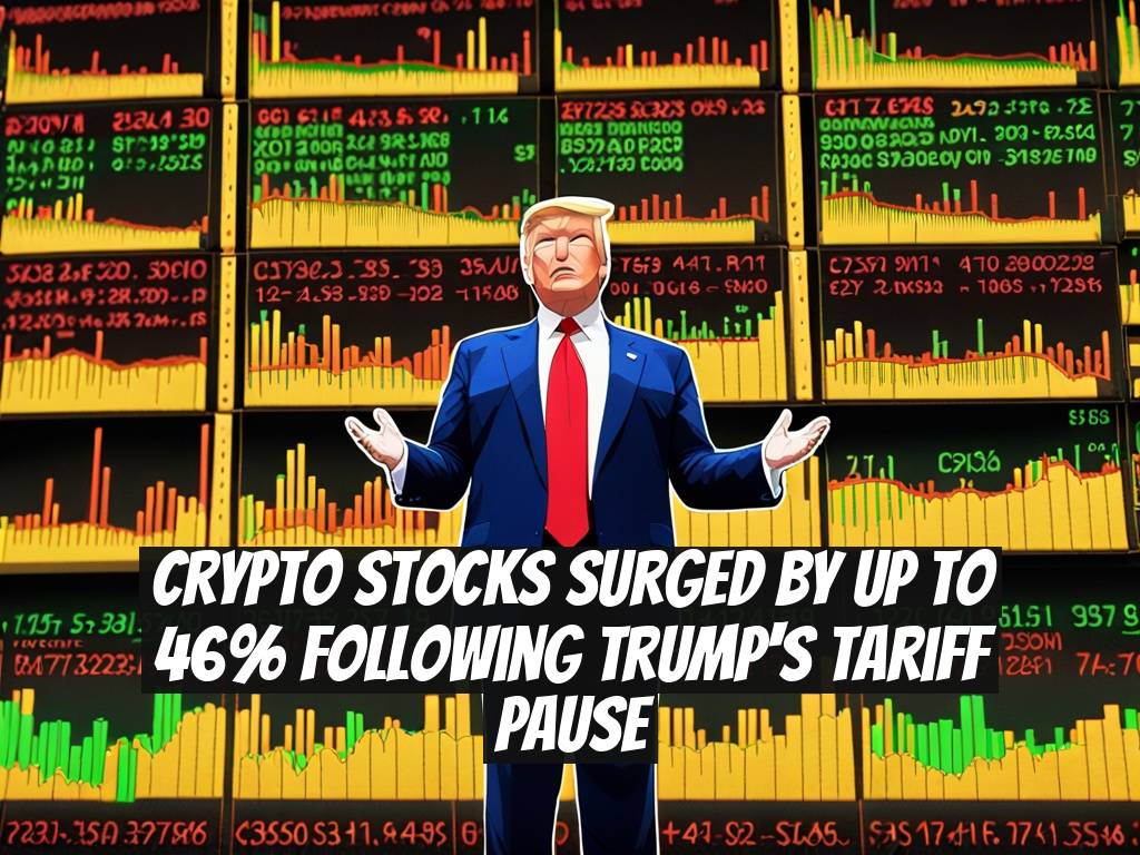 Crypto Stocks Surged by Up to 46% Following Trump's Tariff Pause