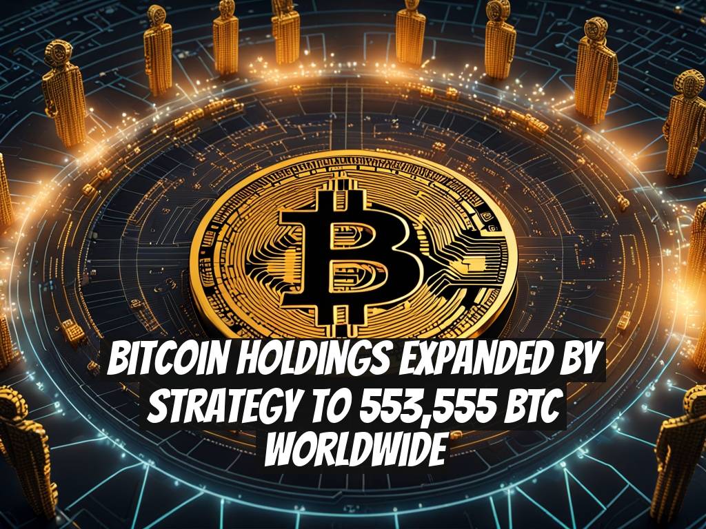 Bitcoin Holdings Expanded by Strategy to 553,555 BTC Worldwide