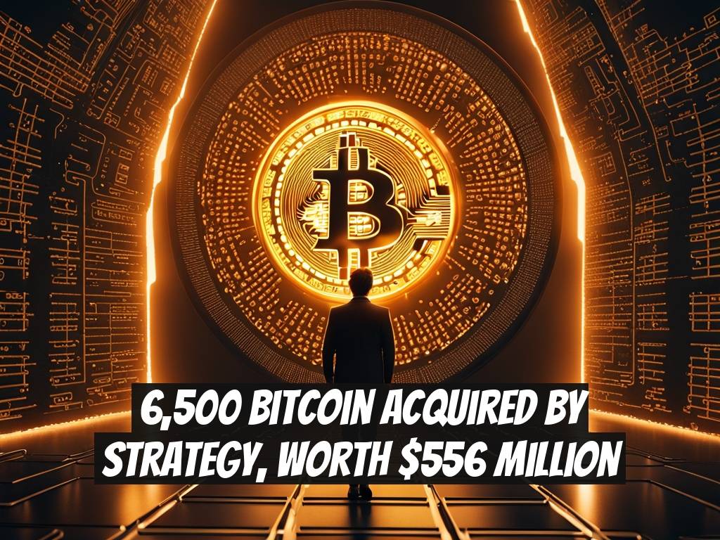 6,500 Bitcoin Acquired by Strategy, Worth $556 Million