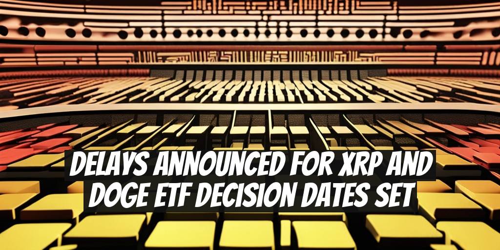 Delays Announced for XRP and DOGE ETF Decision Dates Set
