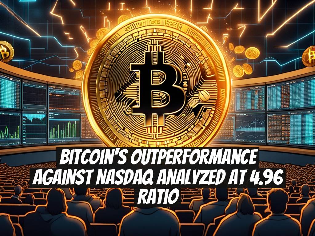 Bitcoin's Outperformance Against Nasdaq Analyzed at 4.96 Ratio