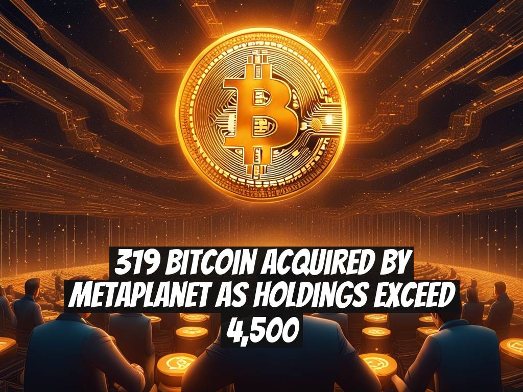 319 Bitcoin Acquired by Metaplanet as Holdings Exceed 4,500