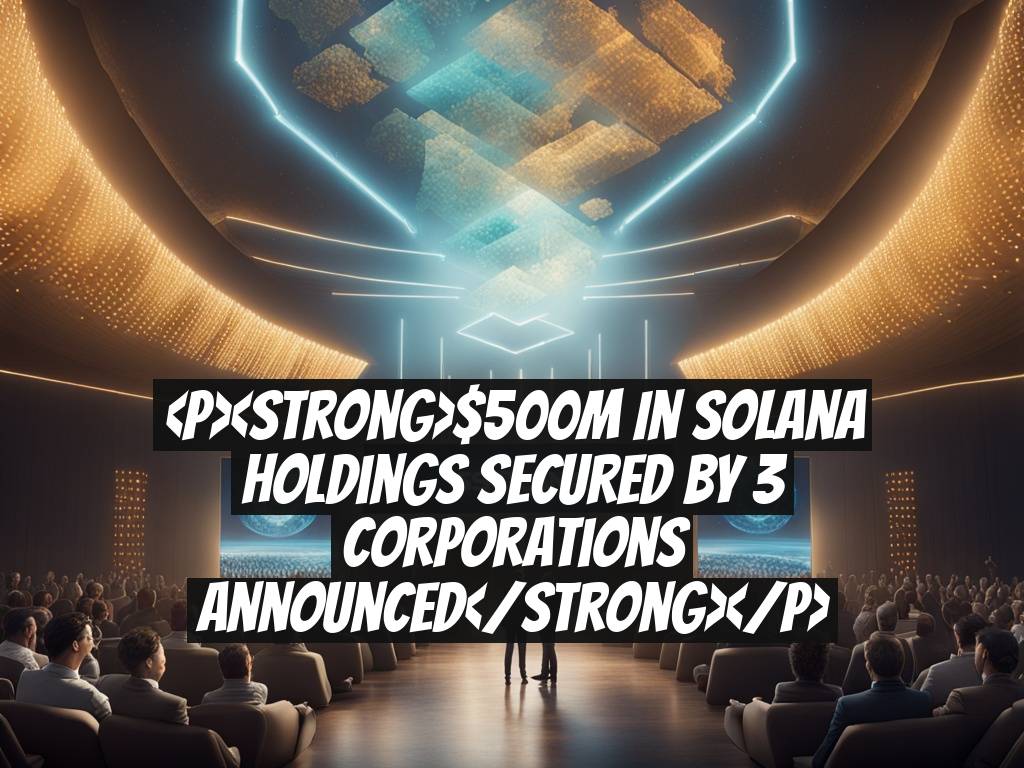 <p><strong>$500M in Solana Holdings Secured by 3 Corporations Announced</strong></p>