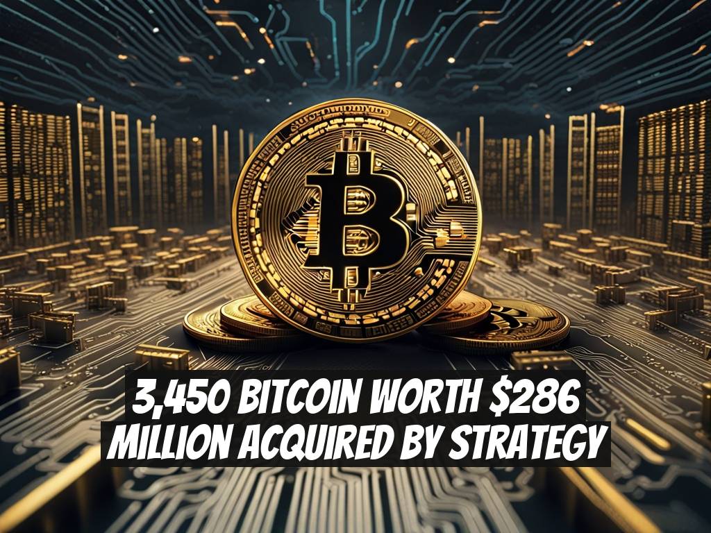 3,450 Bitcoin Worth $286 Million Acquired by Strategy
