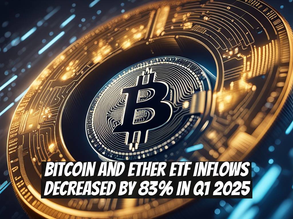 Bitcoin and Ether ETF Inflows Decreased by 83% in Q1 2025