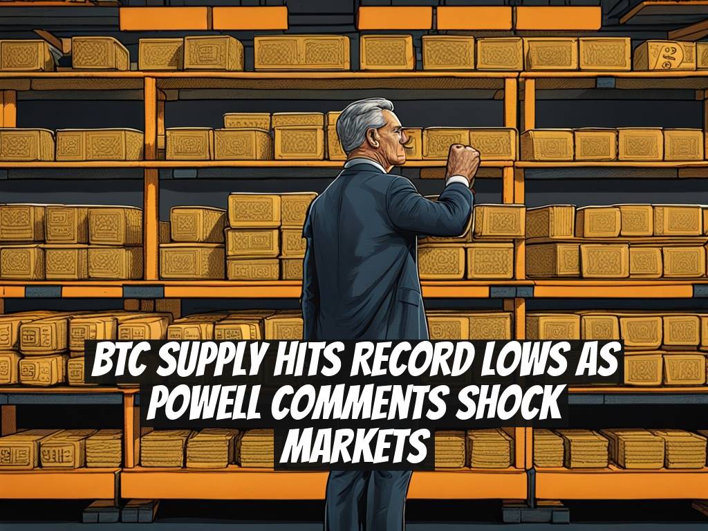 BTC Supply Hits Record Lows as Powell Comments Shock Markets