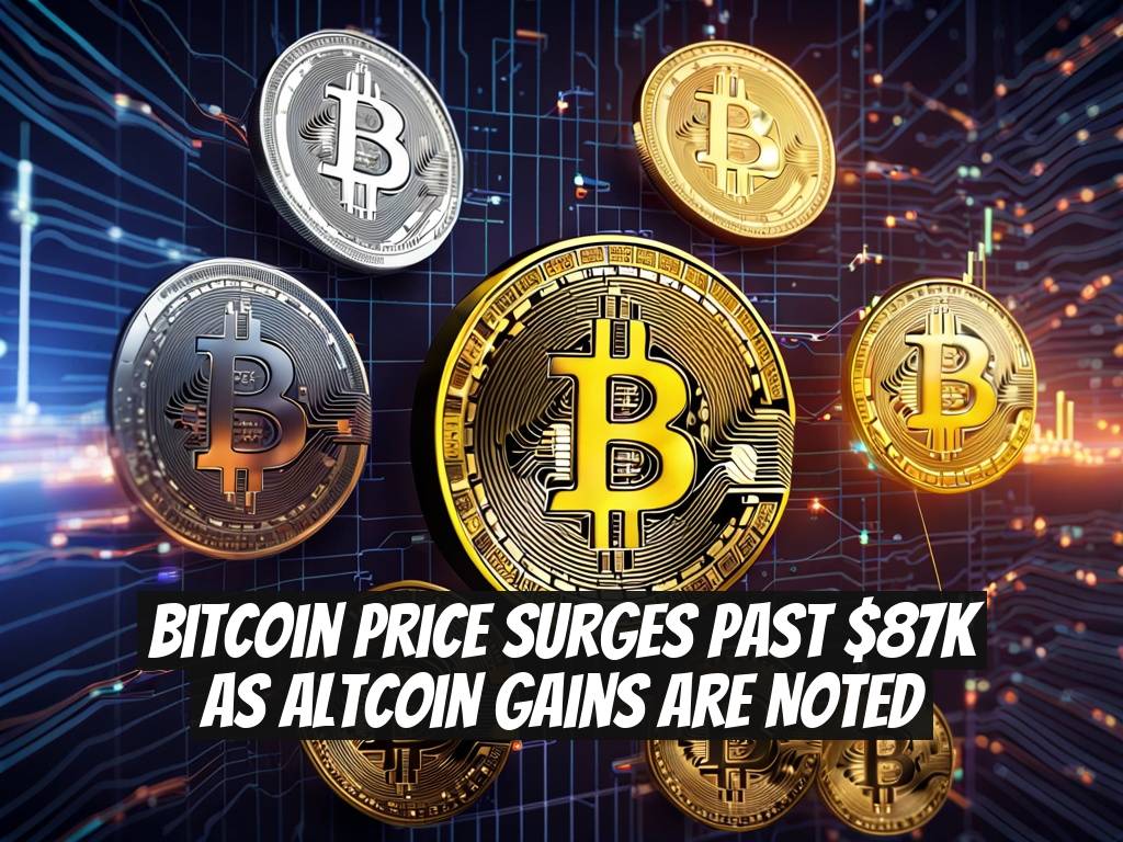 Bitcoin Price Surges Past $87K as Altcoin Gains Are Noted