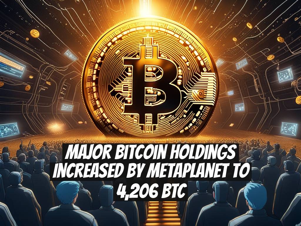 Major Bitcoin Holdings Increased by Metaplanet to 4,206 BTC