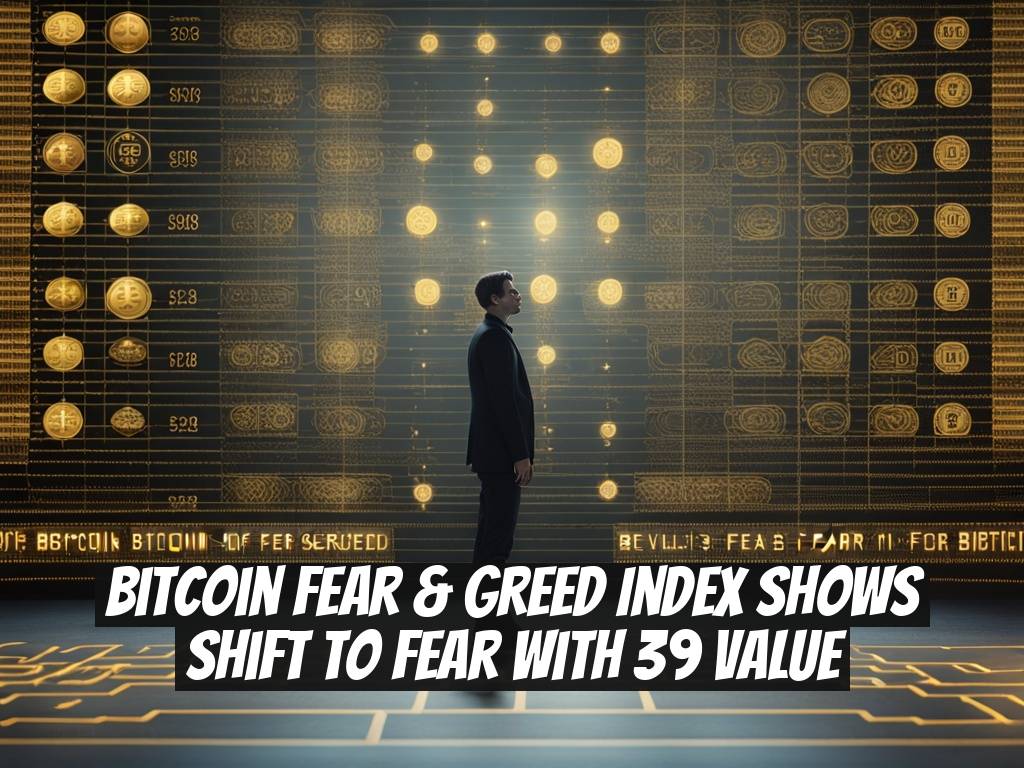 Bitcoin Fear & Greed Index Shows Shift to Fear with 39 Value
